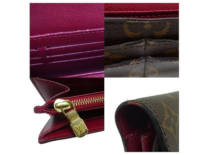Cartera Larga Sarah de Louis Vuitton Castaño Rosa Fucsia - vista 7