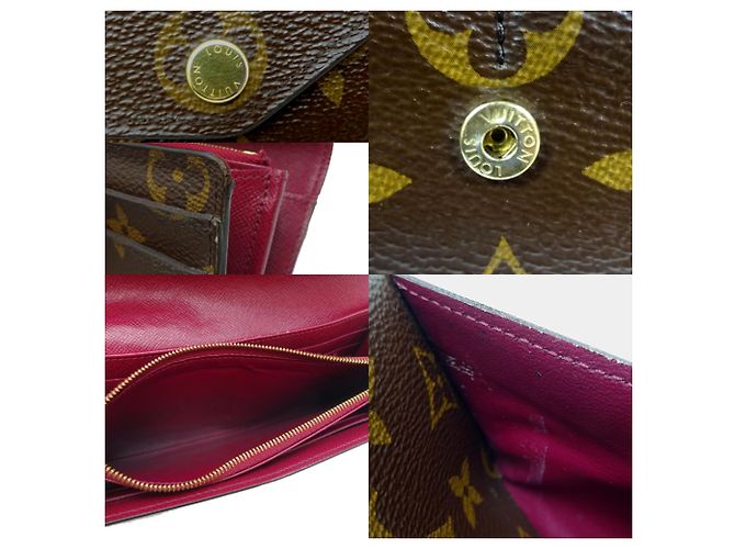 Cartera Larga Sarah de Louis Vuitton Castaño Rosa Fucsia - vista 8