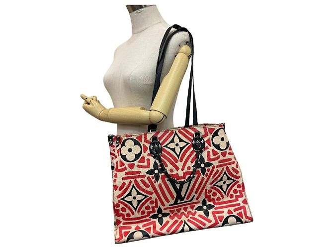 Borsa a spalla On the Go GM Louis Vuitton Nero Rosso Multicolore Beige - vista 14