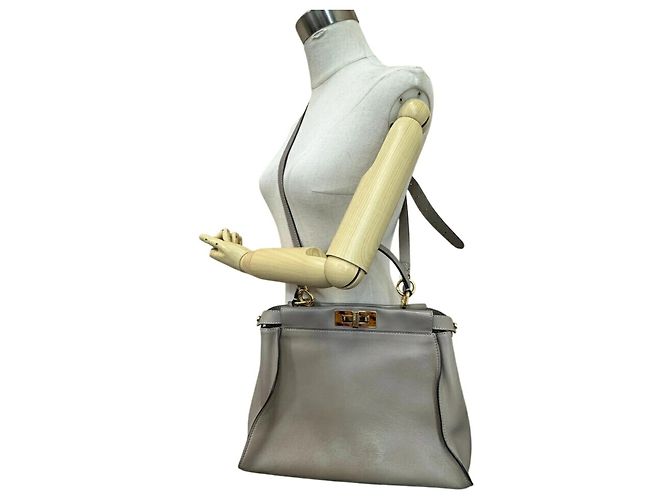 Borsa a Spalla Fendi 8BN290 Peekaboo Regular Marrone - vista 15