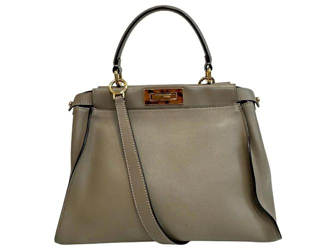 Borsa a Spalla Fendi 8BN290 Peekaboo Regular Marrone - vista 2