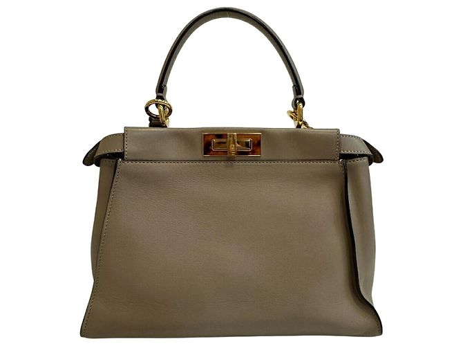 Borsa a Spalla Fendi 8BN290 Peekaboo Regular Marrone - vista 3