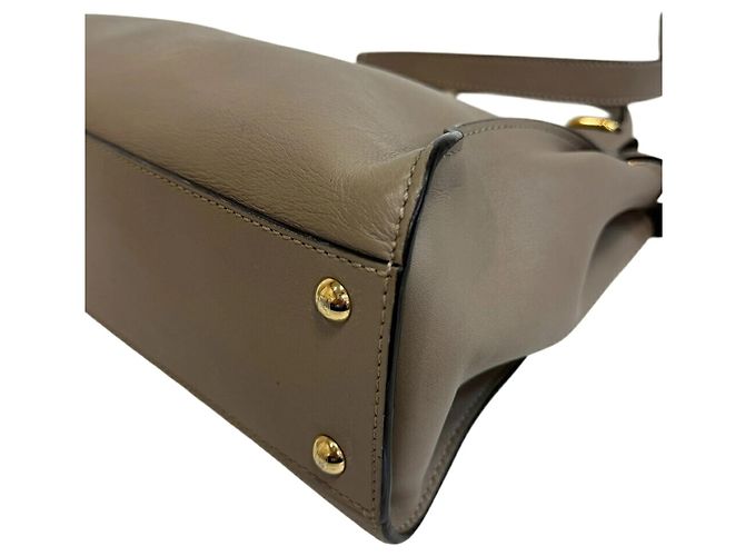 Borsa a Spalla Fendi 8BN290 Peekaboo Regular Marrone - vista 4