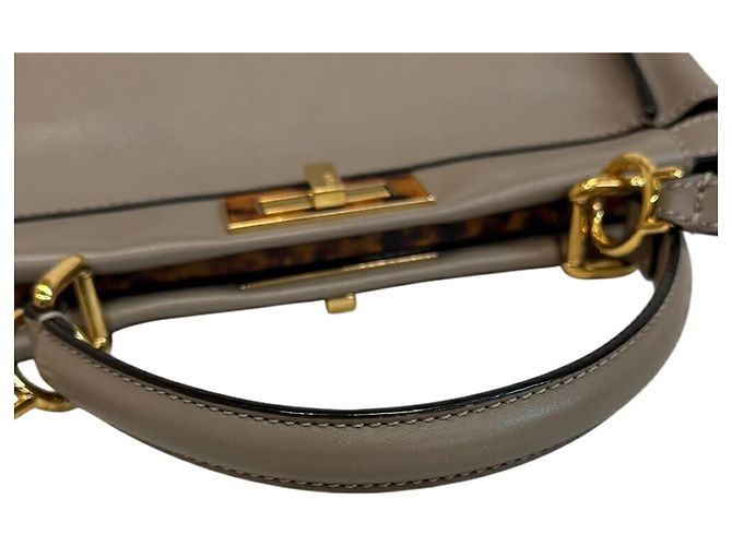 Borsa a Spalla Fendi 8BN290 Peekaboo Regular Marrone - vista 6