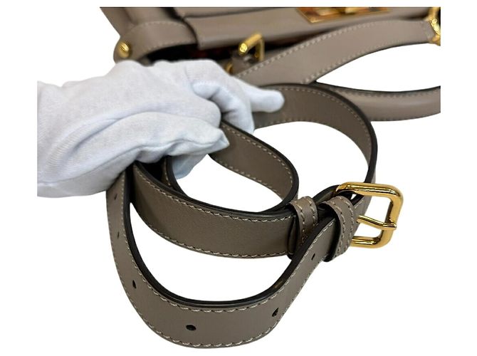 Borsa a Spalla Fendi 8BN290 Peekaboo Regular Marrone - vista 7