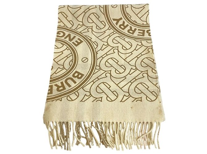 Cachecol TB Burberry Marrom Bege - vista 2
