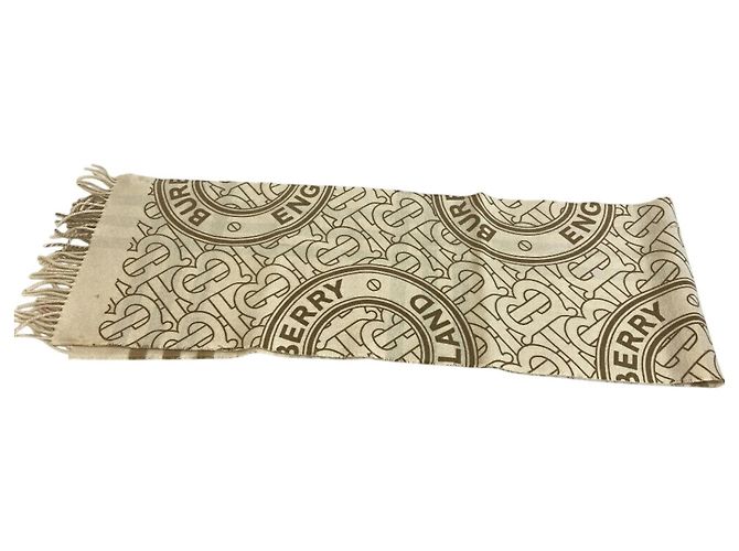 Cachecol TB Burberry Marrom Bege - vista 4