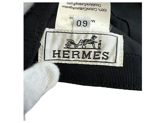 Cappellino in cotone nero Hermès - vista 10