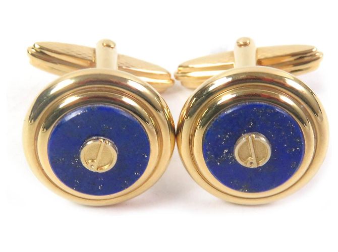Alfred Dunhill Gemelli e spilla per cravatta Dunhill in Lapis Lazuli 2 vie Blu D'oro - vista 5