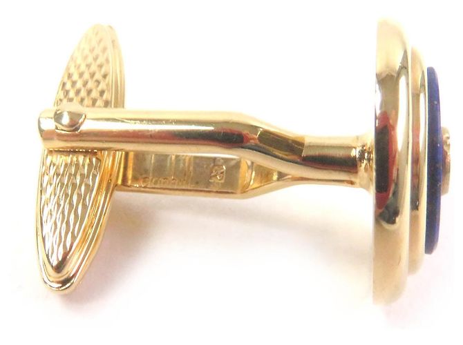 Alfred Dunhill Gemelli e spilla per cravatta Dunhill in Lapis Lazuli 2 vie Blu D'oro - vista 6