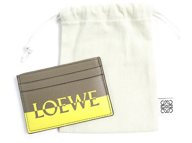 Tarjetero de cuero Loewe Signature Plain Castaño - vista 2