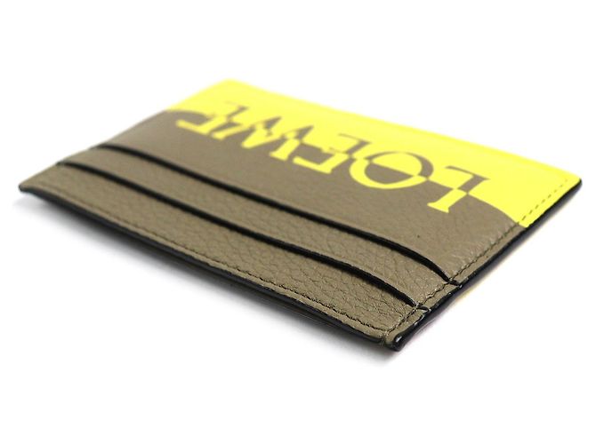 Tarjetero de cuero Loewe Signature Plain Castaño - vista 4