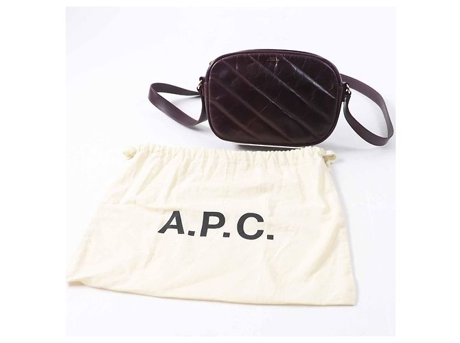 Apc Borsa a Spalla in Pelle Trapuntata A.P.C. Marrone Bordò - vista 2