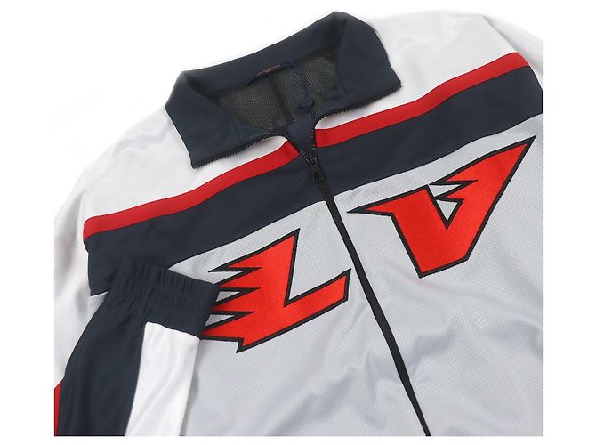 Blusón Louis Vuitton Embellecido con Gráfico LV Hockey en Poliéster Nylon Algodón Gris - vista 2