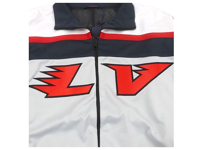 Blusón Louis Vuitton Embellecido con Gráfico LV Hockey en Poliéster Nylon Algodón Gris - vista 5