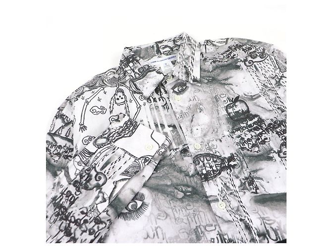 Autre Marque COMME des GARCONS SHIRT Camisa de Algodón de Manga Larga Blanco - vista 2