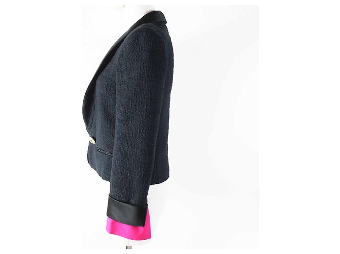 Timeless Chaqueta de algodón y seda con botones Gripoa de Chanel Castaño Negro - vista 3