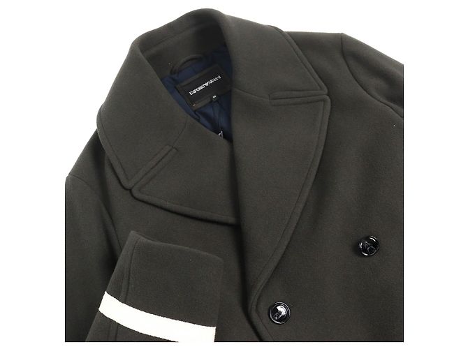 Abrigo de Lana y Poliéster Emporio Armani Beige Crudo Caqui - vista 4