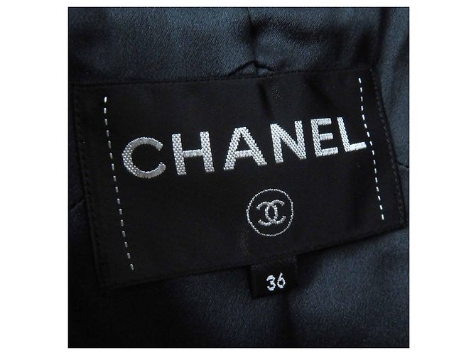 Timeless Abrigo de algodón y seda Chanel P60011 Negro Beige - vista 8