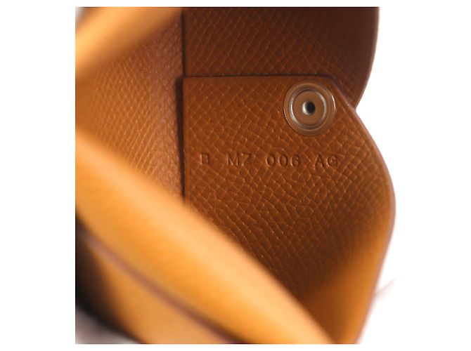 Tarjetero Calvi en Epsom de Hermès Dorado - vista 8