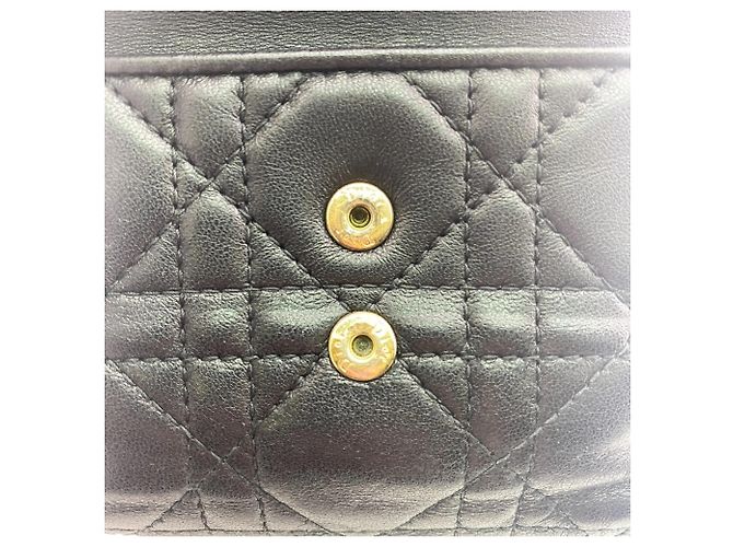 Billetera de cuero plegable en tres Christian Dior Negro - vista 12