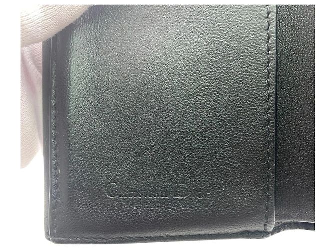 Billetera de cuero plegable en tres Christian Dior Negro - vista 14