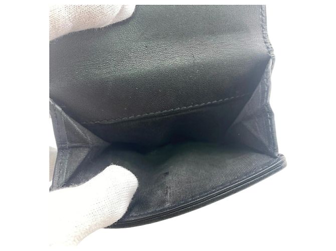 Billetera de cuero plegable en tres Christian Dior Negro - vista 9