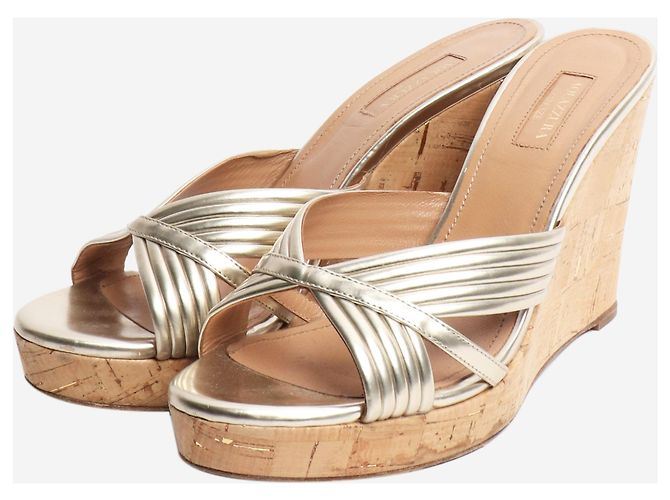 Aquazzura Sandali wedge Gold Sundance - taglia EU 40,5 D'oro - vista 2