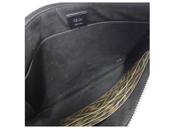 Sac à main pour homme Fendi - Pochette Zucca Marron Jaune - vue 7