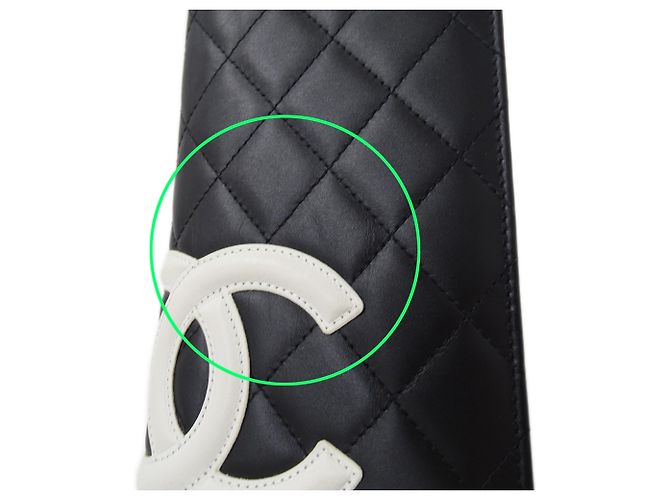 Chanel Cambon Damen Langbörse aus schwarzem Lammleder - Ansicht 11