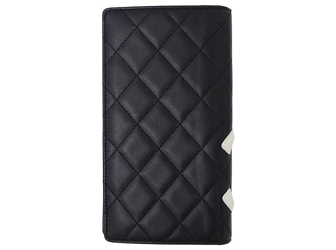 Chanel Cambon Damen Langbörse aus schwarzem Lammleder - Ansicht 2