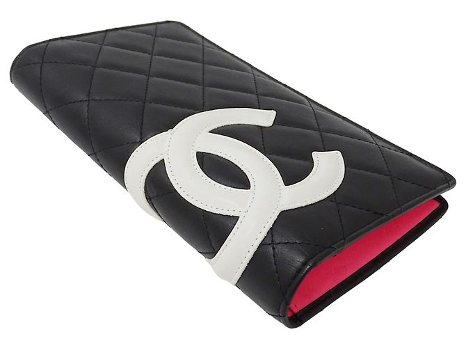 Chanel Cambon Damen Langbörse aus schwarzem Lammleder - Ansicht 3