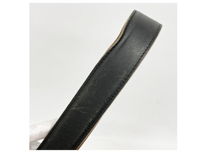 Cinturón Hermès Constance de piel de ternera box Negro Dorado - vista 3