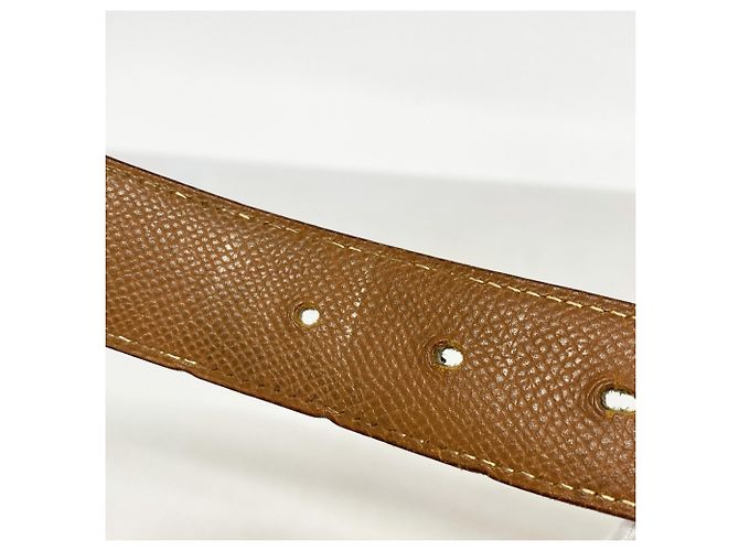 Cinturón Hermès Constance de piel de ternera box Negro Dorado - vista 4
