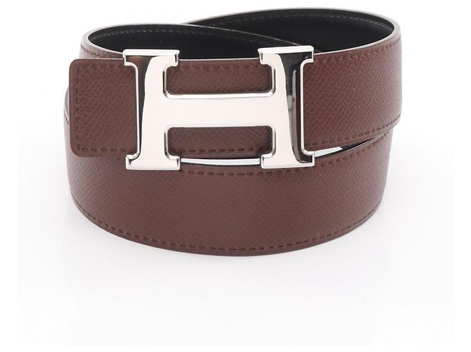 Cinturón Constance H Hermès Castaño Negro - vista 6