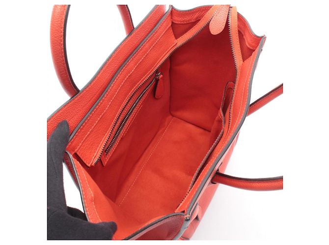 Céline Borsa Tote Micro Shopper Celine Luggage Rosso - vista 3