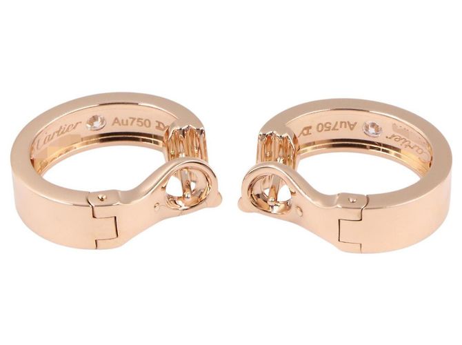 Orecchini Love Hoop in diamante Cartier in oro rosa 18K - vista 2