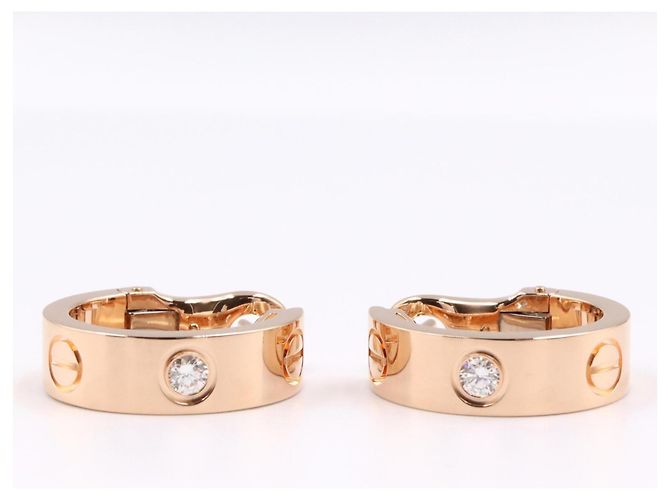 Orecchini Love Hoop in diamante Cartier in oro rosa 18K - vista 5