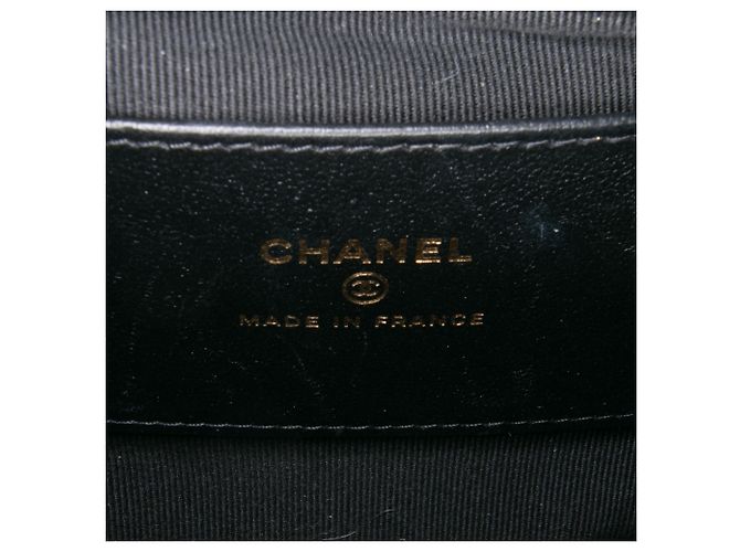 Chanel Preto CC Couro de Corde Quilted Bolsa Meia-Lua com Alça Superior - vista 5