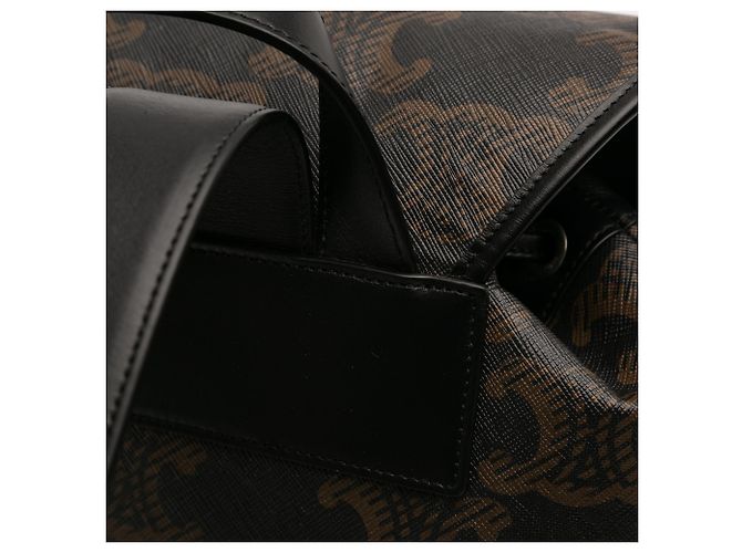 Céline Celine Brauner Medium Triomphe beschichteter Canvas-Rucksack Dunkelbraun - Ansicht 10