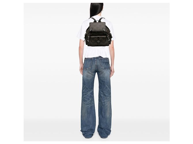 Céline Celine Brauner Medium Triomphe beschichteter Canvas-Rucksack Dunkelbraun - Ansicht 11