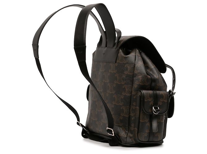 Céline Celine Brauner Medium Triomphe beschichteter Canvas-Rucksack Dunkelbraun - Ansicht 2