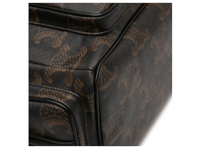 Céline Celine Brauner Medium Triomphe beschichteter Canvas-Rucksack Dunkelbraun - Ansicht 7
