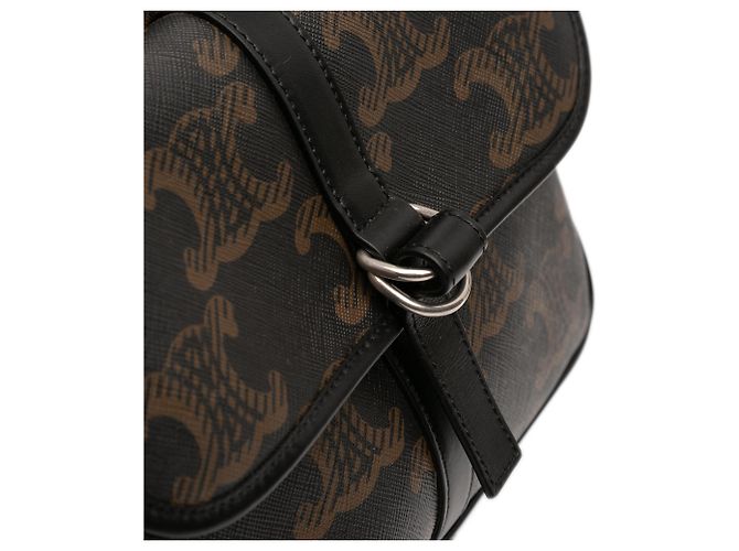 Céline Celine Brauner Medium Triomphe beschichteter Canvas-Rucksack Dunkelbraun - Ansicht 9