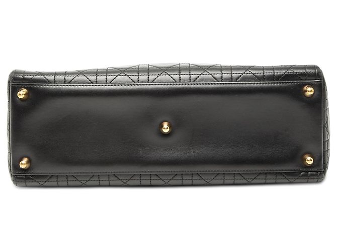 Dior Nero Grande Borsa in Agnello Cannage Lady Dior - vista 3