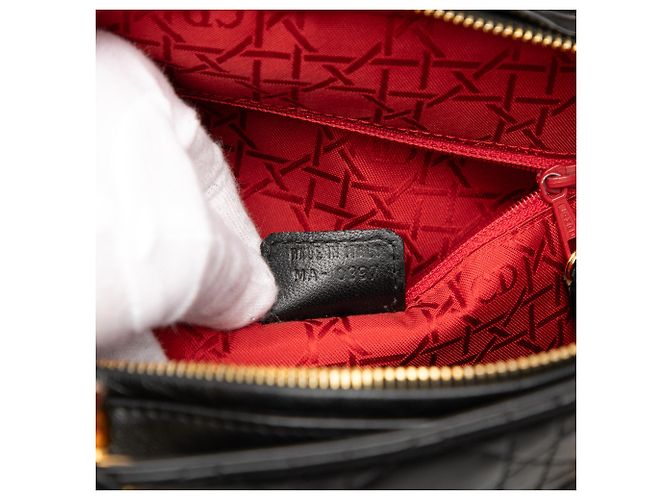 Dior Nero Grande Borsa in Agnello Cannage Lady Dior - vista 6
