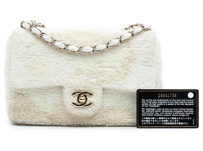 Chanel Brown Small Sequins Single Flap Beige - view 9