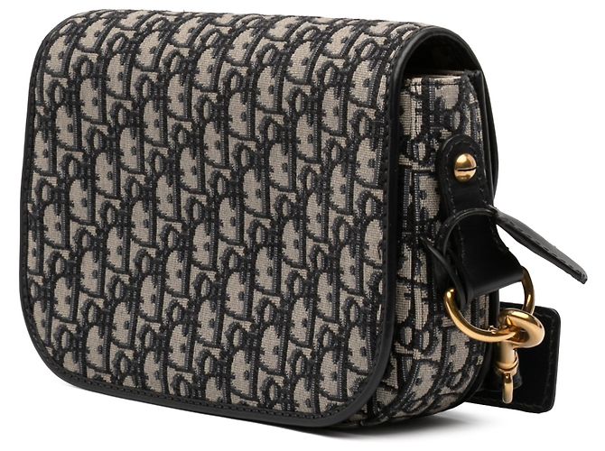 Borsa a tracolla Dior in tela blu obliqua Blu navy - vista 2