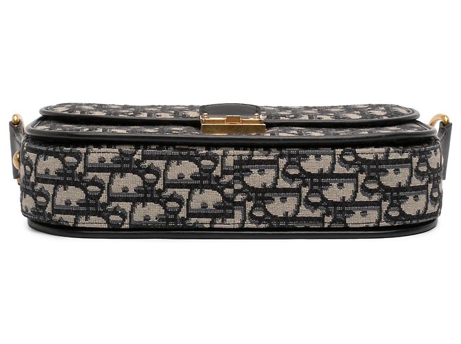 Borsa a tracolla Dior in tela blu obliqua Blu navy - vista 3