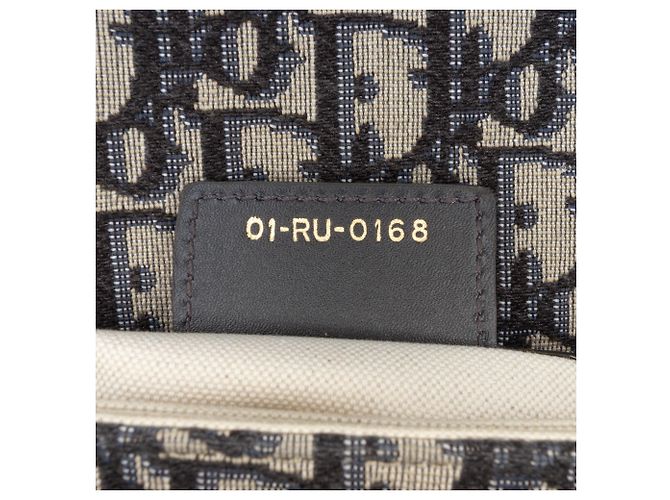 Borsa a tracolla Dior in tela blu obliqua Blu navy - vista 6